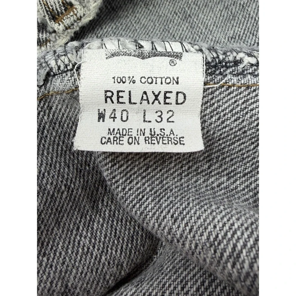 Vtg 90s Levis 540‎ Brown Tab Grey Jeans Made in USA Relaxed Fit 40x32 Distressed
